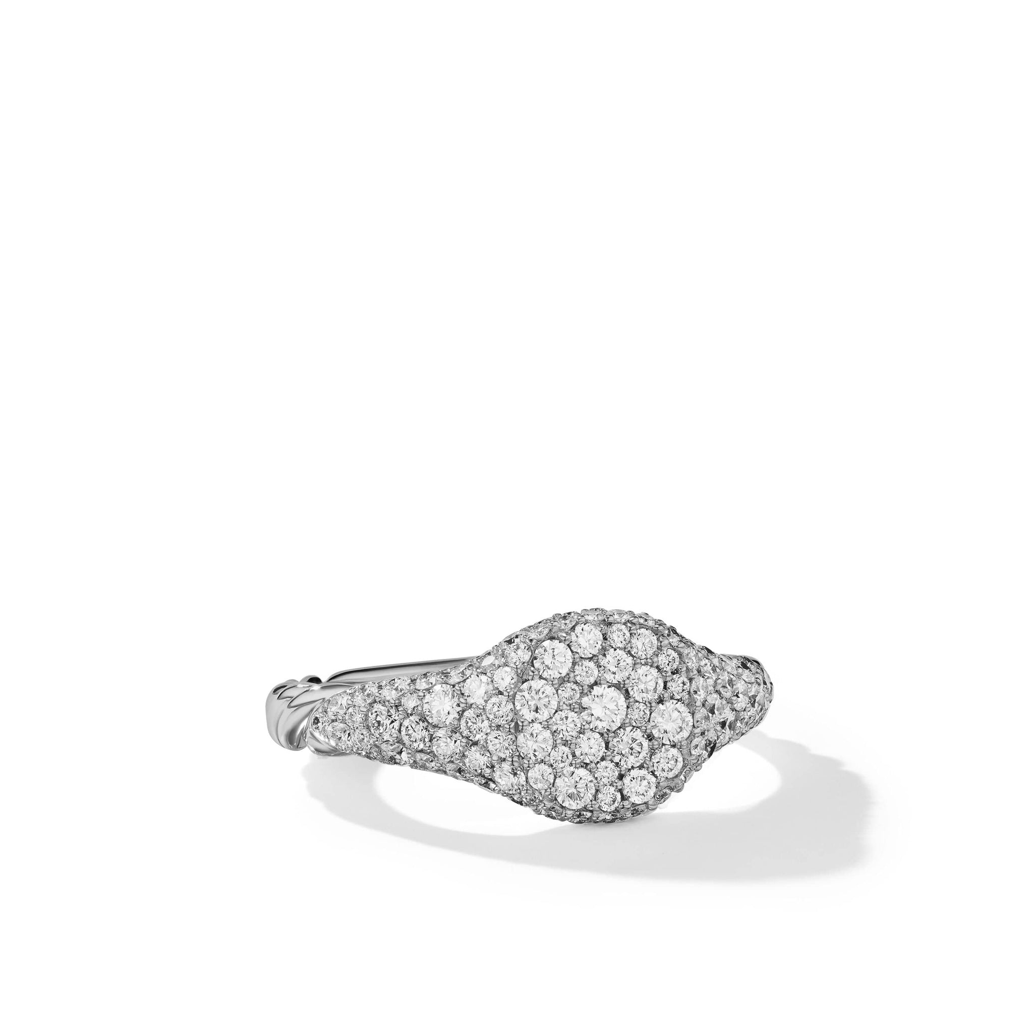 Petite Pavé Pinky Ring in 18K White Gold with Diamonds
