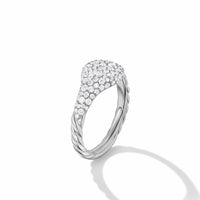 Petite Pavé Pinky Ring in 18K White Gold with Diamonds