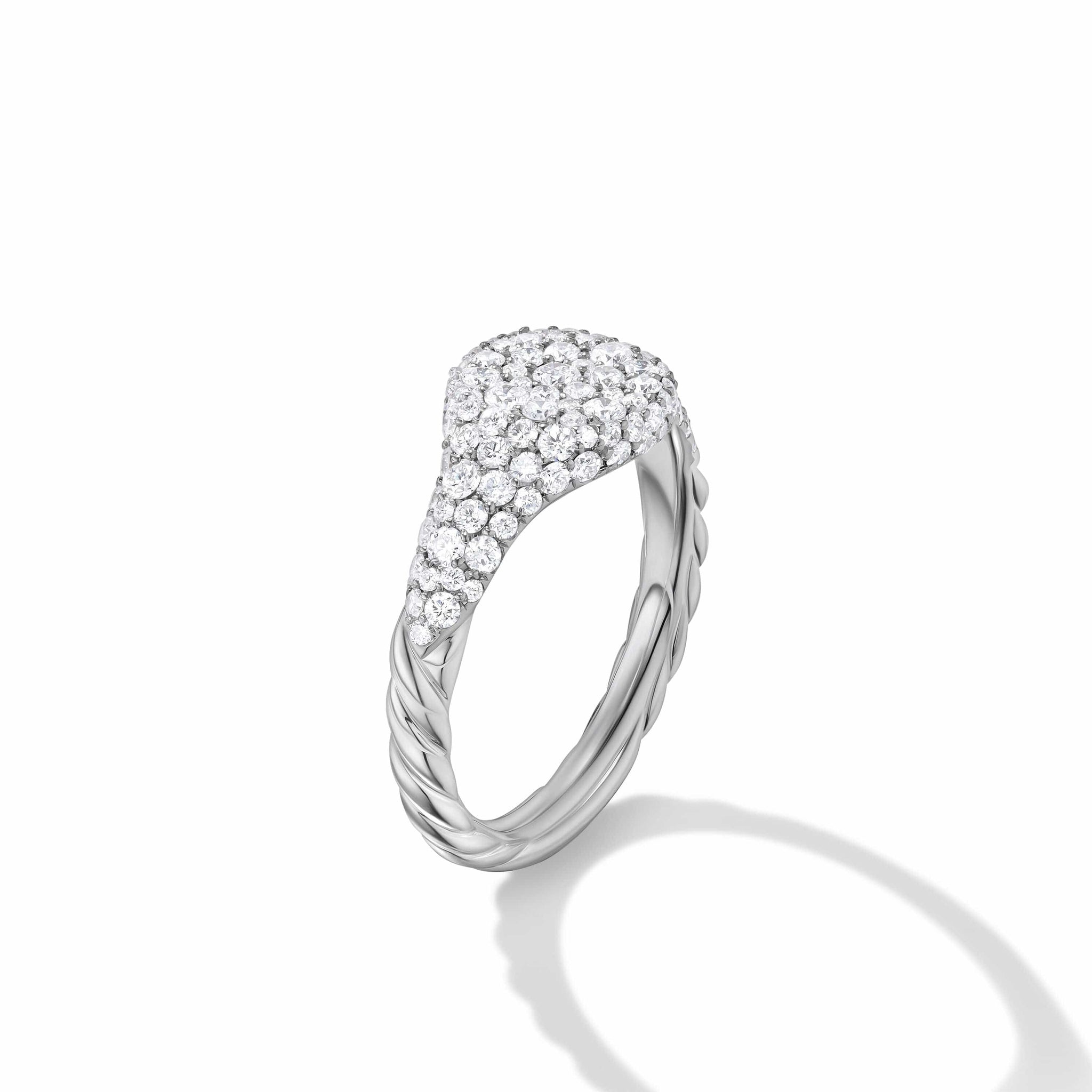 Petite Pavé Pinky Ring in 18K White Gold with Diamonds