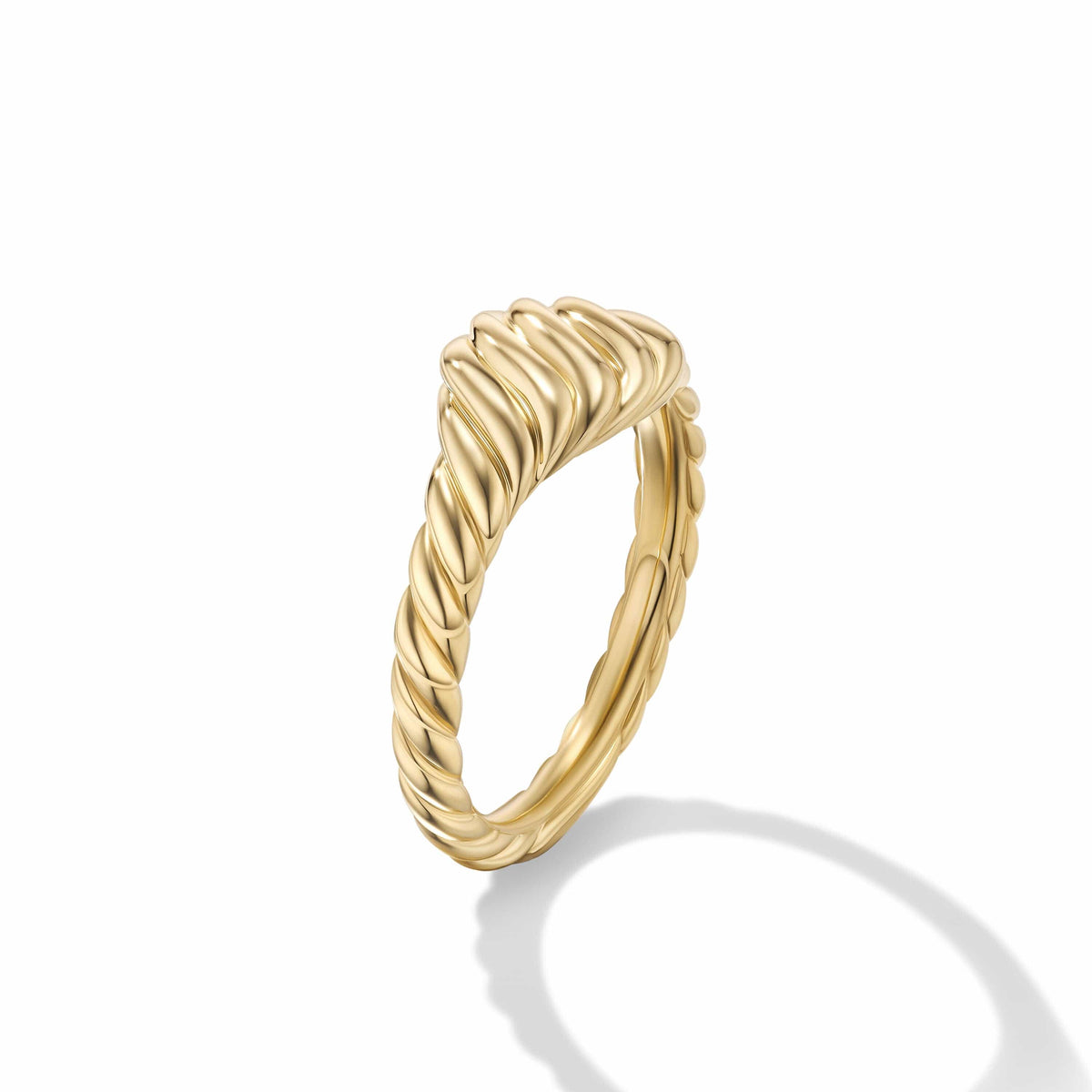 Sculpted Cable Micro Cable Pinky Ring in 18K Yellow Gold
