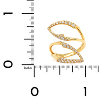 Etho Maria 18K Yellow Gold Pave Diamond Open Bypass Ring
