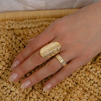 Anita Ko 18K Yellow Gold Baguette Diamond Mosaic Ring