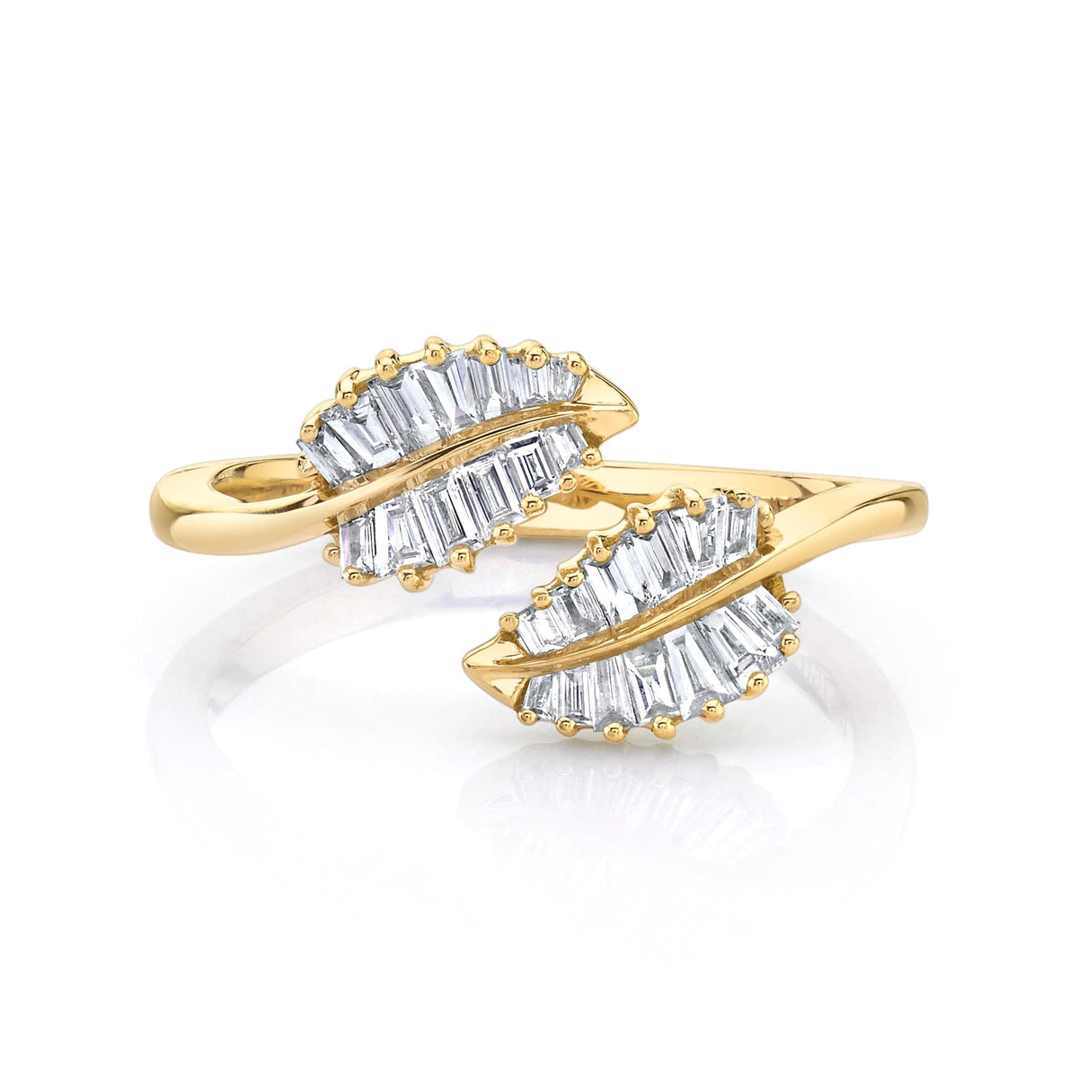 Anita Ko 18K Yellow Gold Diamond Leaf Ring