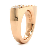 18K Rose Gold Bar Pave Diamond Ring
