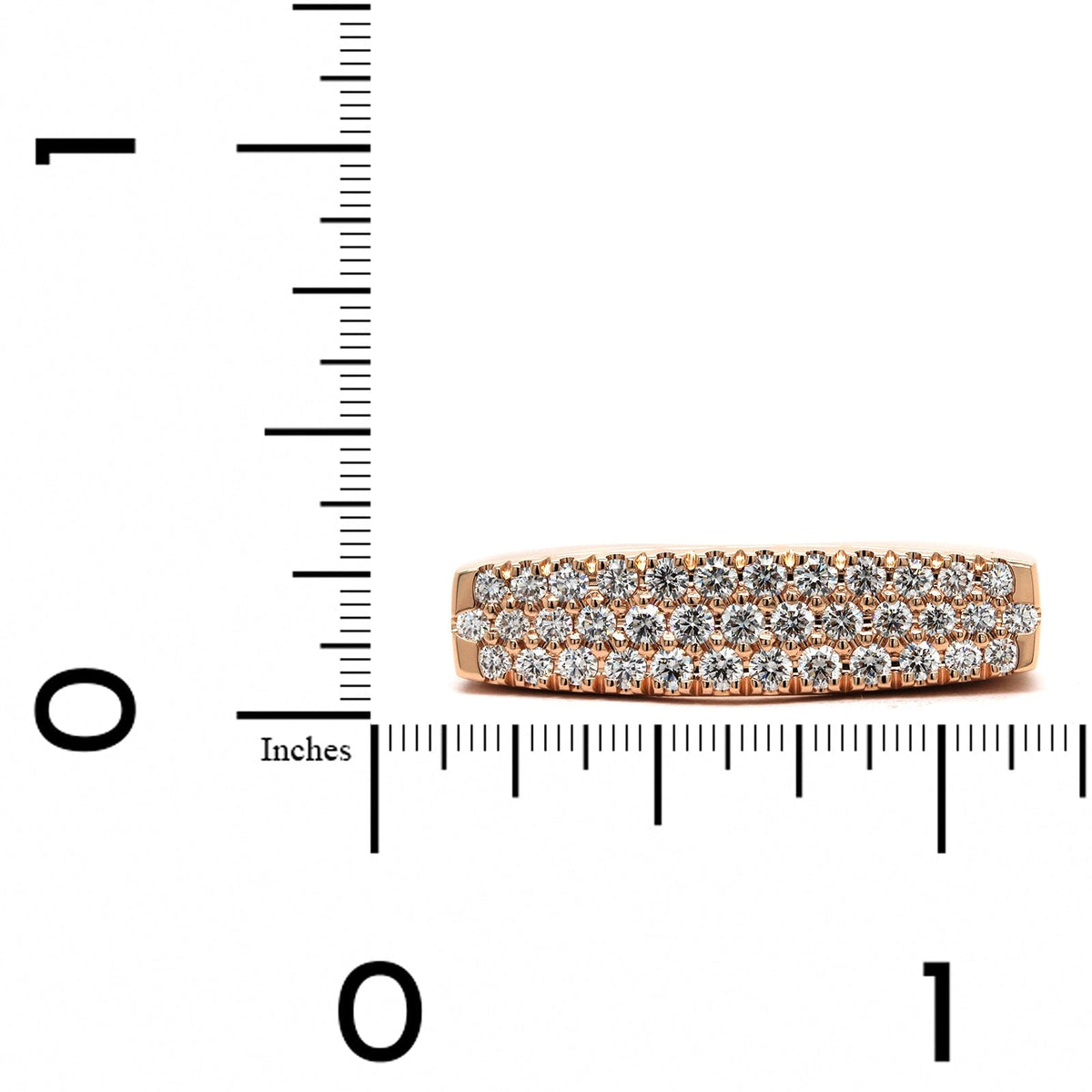 18K Rose Gold Bar Pave Diamond Ring
