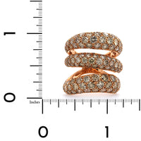 Etho Maria 18K Rose Gold 3 Row Brown Diamond Ring