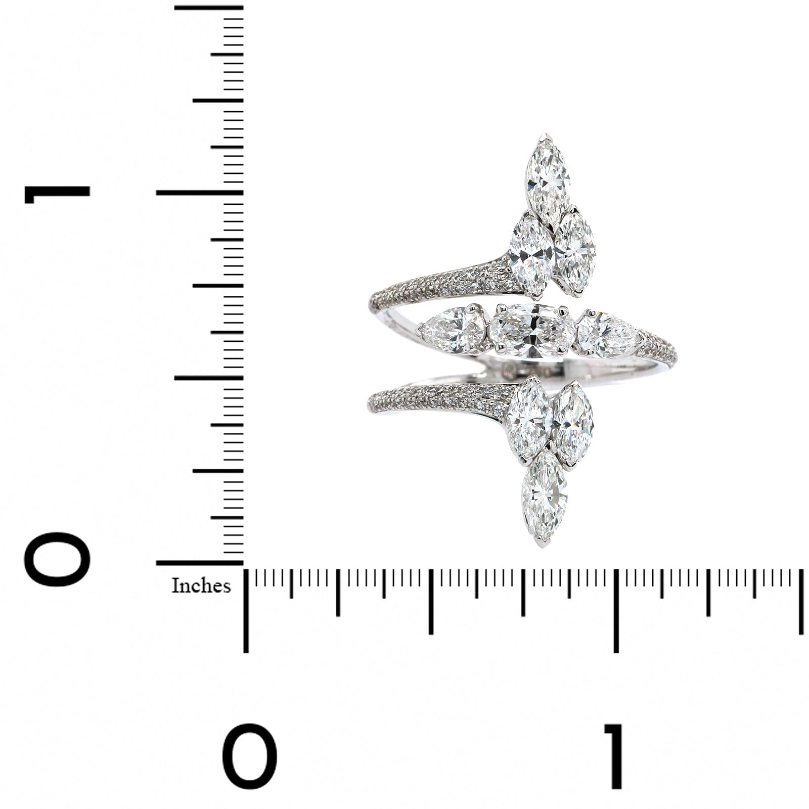Etho Maria 18K White Gold 3 Row Diamond Ring