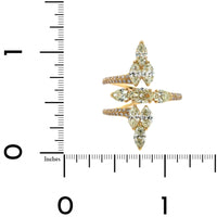 Etho Maria 18K Yellow Gold 3 Row Diamond Ring