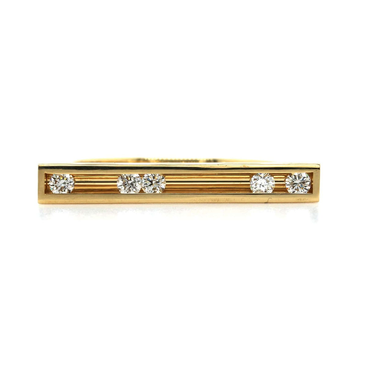 18K Yellow Gold 5 Moving Diamond Ring
