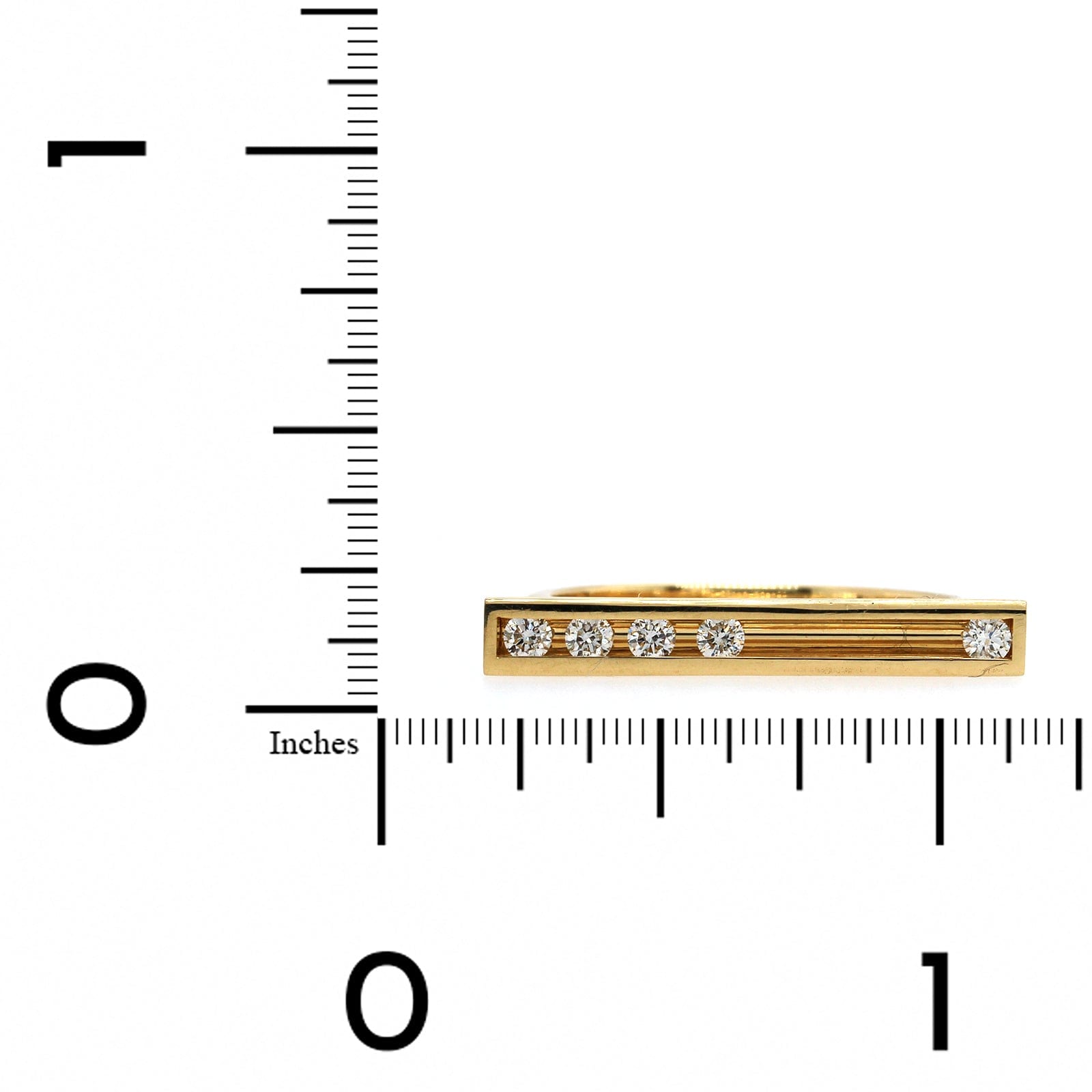 18K Yellow Gold 5 Moving Diamond Ring