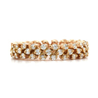 18K Rose Gold 3 Row Adjustable Diamond Ring