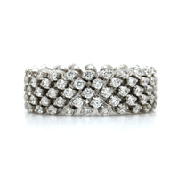 18K White Gold 5 Row Adjustable Diamond Ring