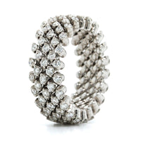 18K White Gold 5 Row Adjustable Diamond Ring