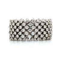 18K White Gold 7 Row Adjustable Diamond Ring