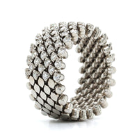 18K White Gold 7 Row Adjustable Diamond Ring