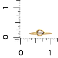 18K Yellow Gold Rose Cut Pear Diamond Ring