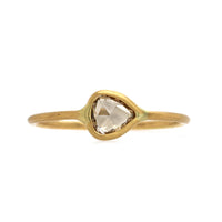 18K Yellow Gold Rose Cut Pear Diamond Ring
