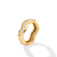 Zig Zag Stax™ Ring in 18K Yellow Gold with Diamonds, 5mm