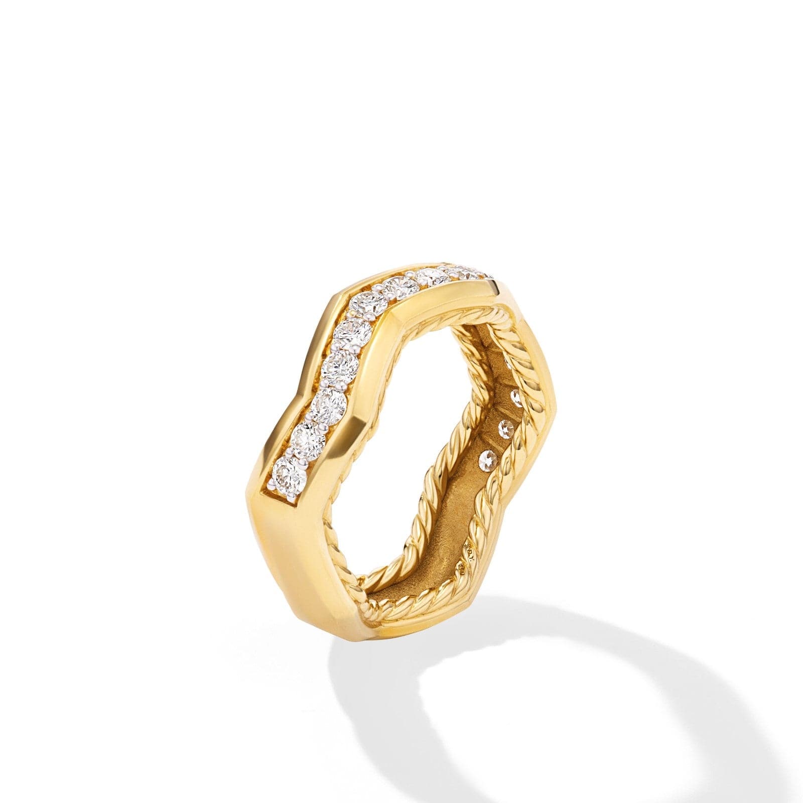 Zig Zag Stax™ Ring in 18K Yellow Gold with Diamonds, 5mm