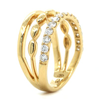 Etho Maria 18K Yellow Gold 3 Row Diamond Band