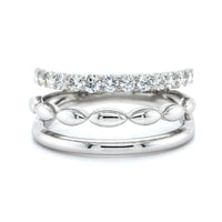Etho Maria 18K White Gold 3 Row Diamond Band