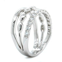 Etho Maria 18K White Gold 3 Row Diamond Band