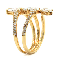 Etho Maria 18K Yellow Gold Diamond Ring with Pave Diamond Split Shank
