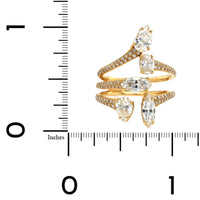Etho Maria 18K Yellow Gold Diamond Ring with Pave Diamond Split Shank