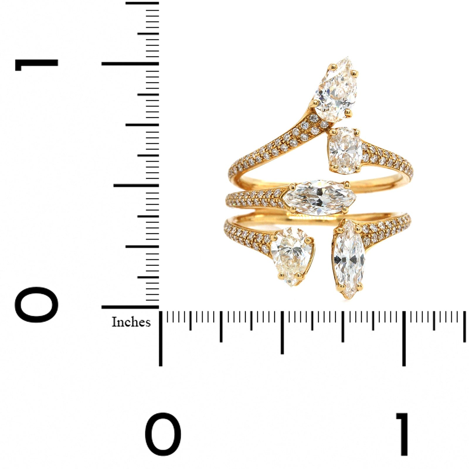 Etho Maria 18K Yellow Gold Diamond Ring with Pave Diamond Split Shank