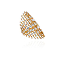 18K Yellow Gold and Diamond Disco Ring