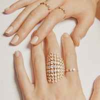 18K Yellow Gold and Diamond Disco Ring