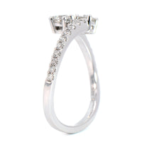 14K White Gold Bypass Diamond Ring