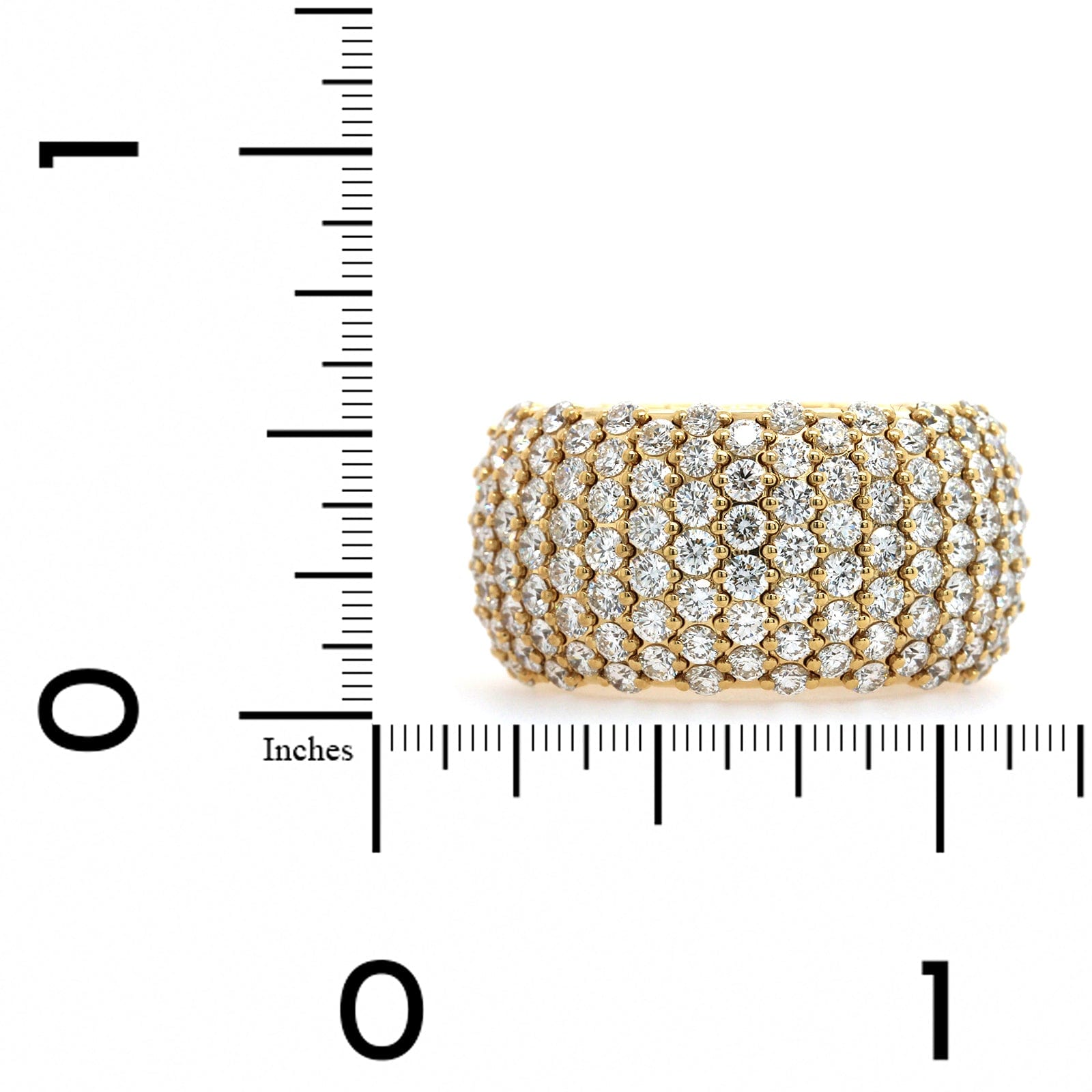 Zydo 18K Yellow Gold Alternating Diamond Rows Stretch Ring – Long's ...