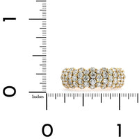 Zydo 18K Yellow Gold Alternating 3 & 4 Diamond Rows Stretch Ring