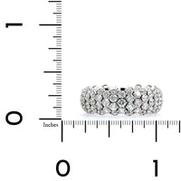 Zydo 18K White Gold Alternating 3 & 4 Diamond Rows Stretch Ring