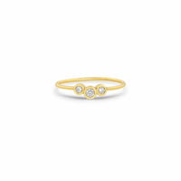 Zoe Chicco 14K Yellow Gold Curved 3 Graduated Diamond Ring
