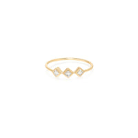 Zoe Chicco 14K Yellow Gold 3 Princess Cut Diamond Bar Ring