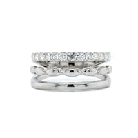 Etho Maria 18K White Gold 3 Row Diamond Band