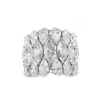 Etho Maria 18K White Gold 3 Row Diamond Ring