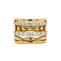 Etho Maria 18K Yellow Gold 6 Row Diamond Ring