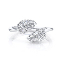 Anita Ko 18K White Gold Small Diamond Palm Leaf Ring