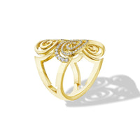Cadar 18K Yellow Gold Pave Diamond Essence Statement Ring