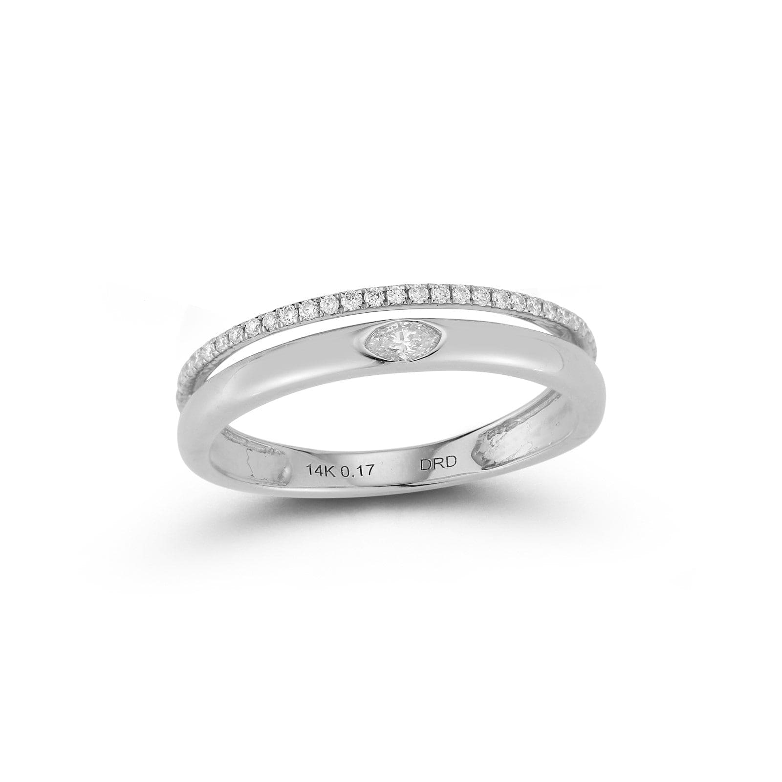 Dana Rebecca 14K White Gold Alexa Jordyn Marquise and Pave Diamond Ring