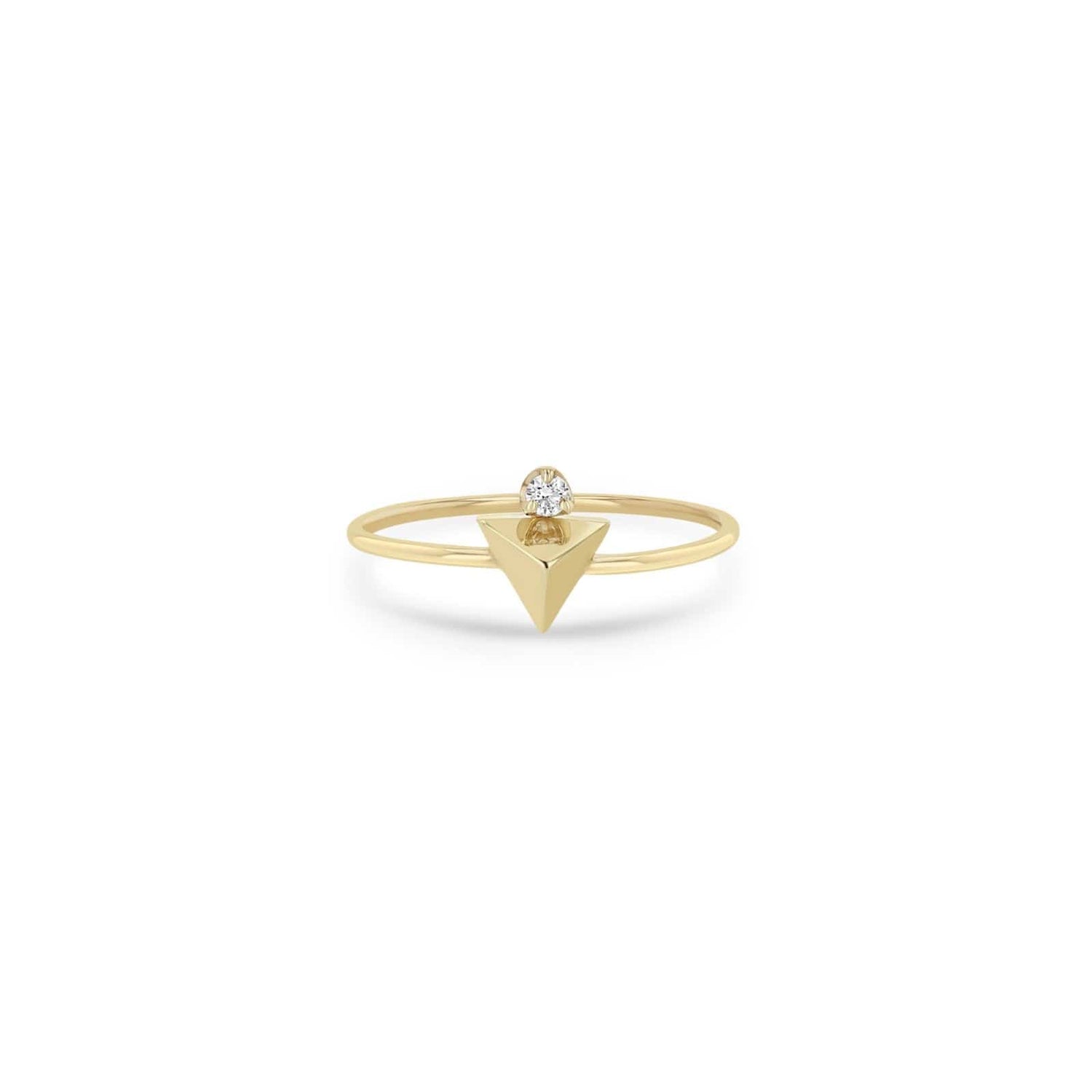 Zoe Chicco 14K Yellow Gold Small Pyramid Diamond Ring – Long's