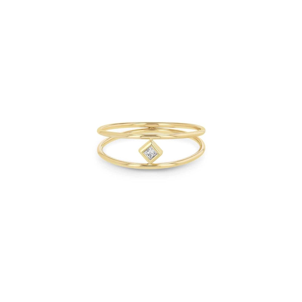 Zoe Chicco 14K Yellow Gold Double Band Open Diamond Ring