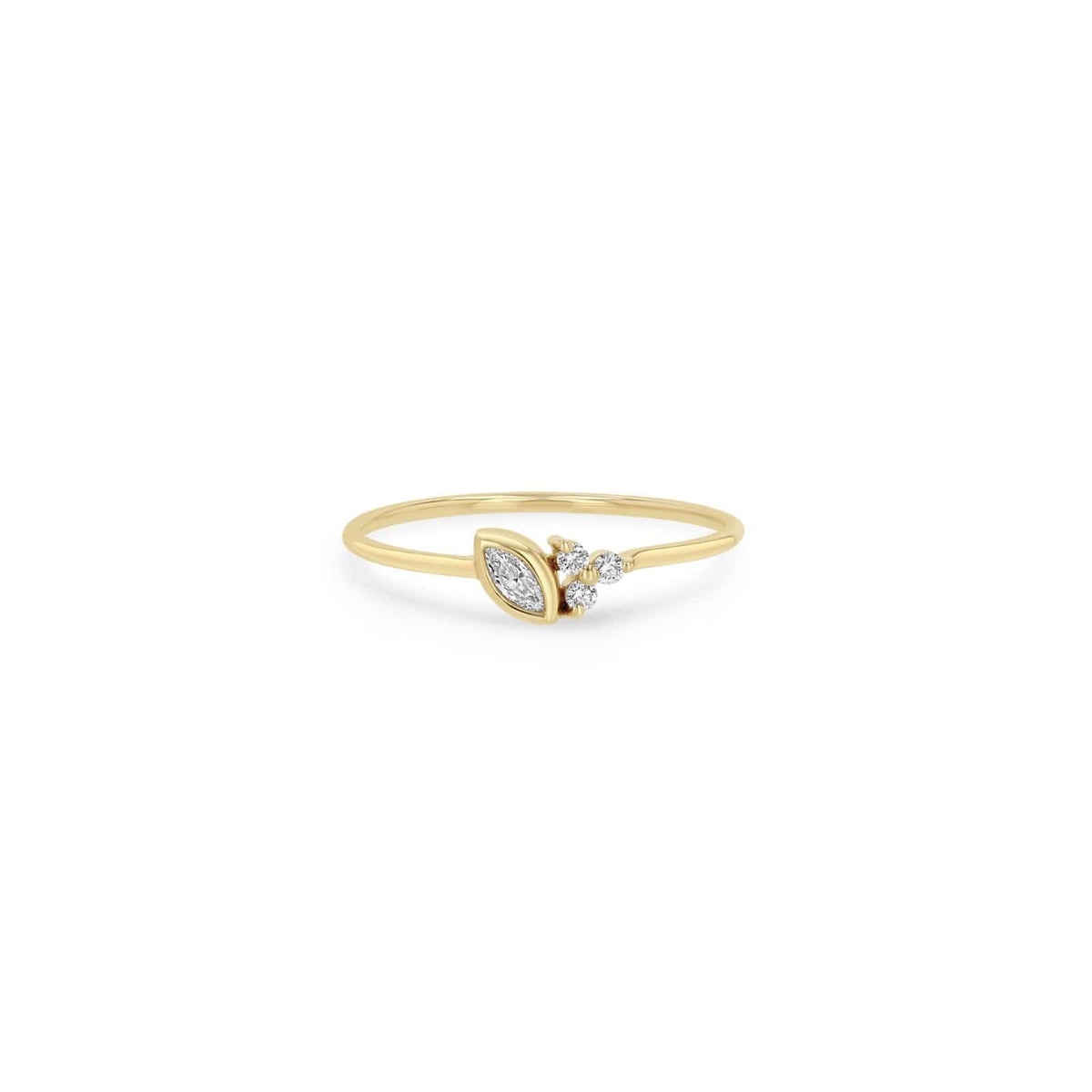 Zoe Chicco 14K Yellow Gold Marquise and Trio Diamond Stack Ring