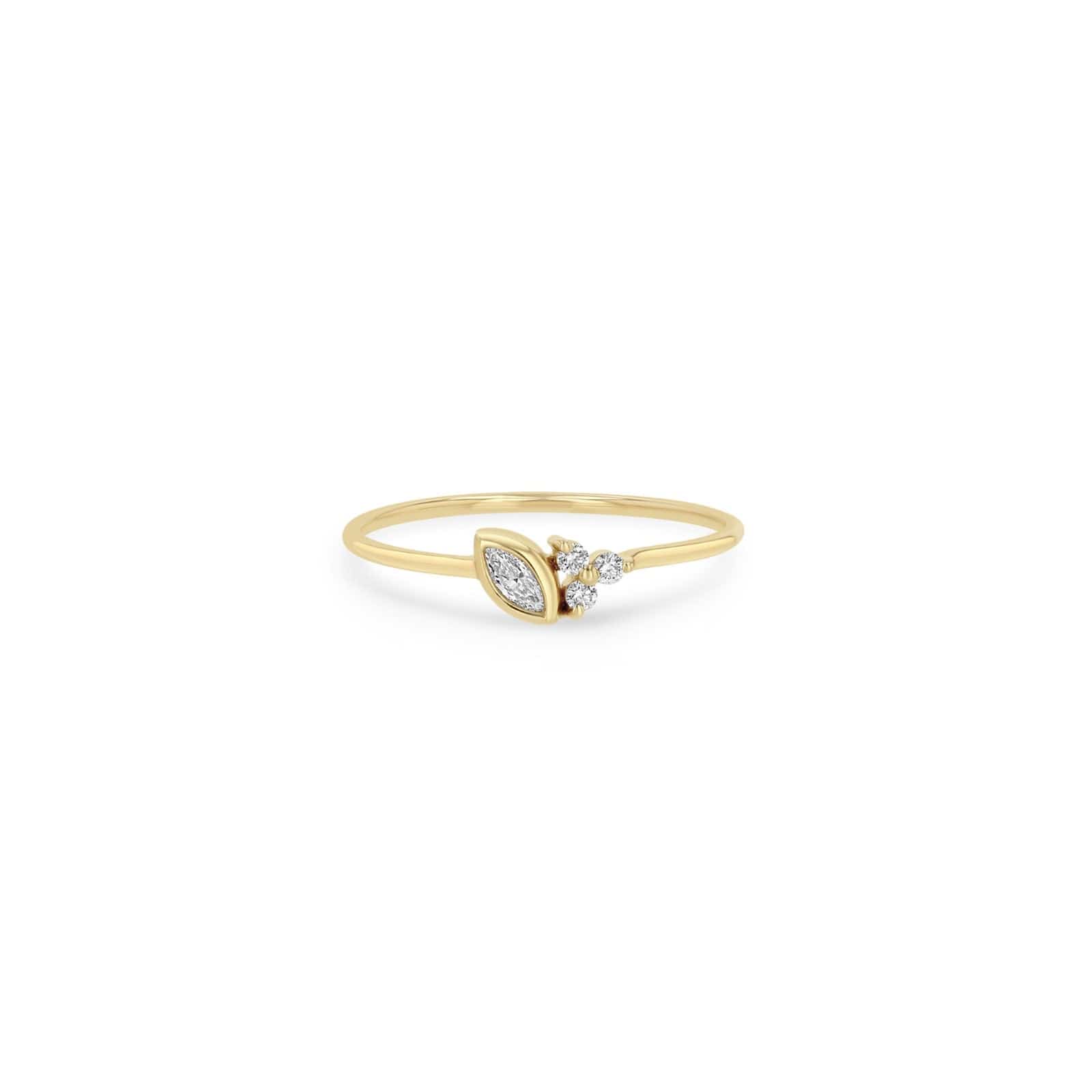Zoe Chicco 14K Yellow Gold Marquise and Trio Diamond Stack Ring