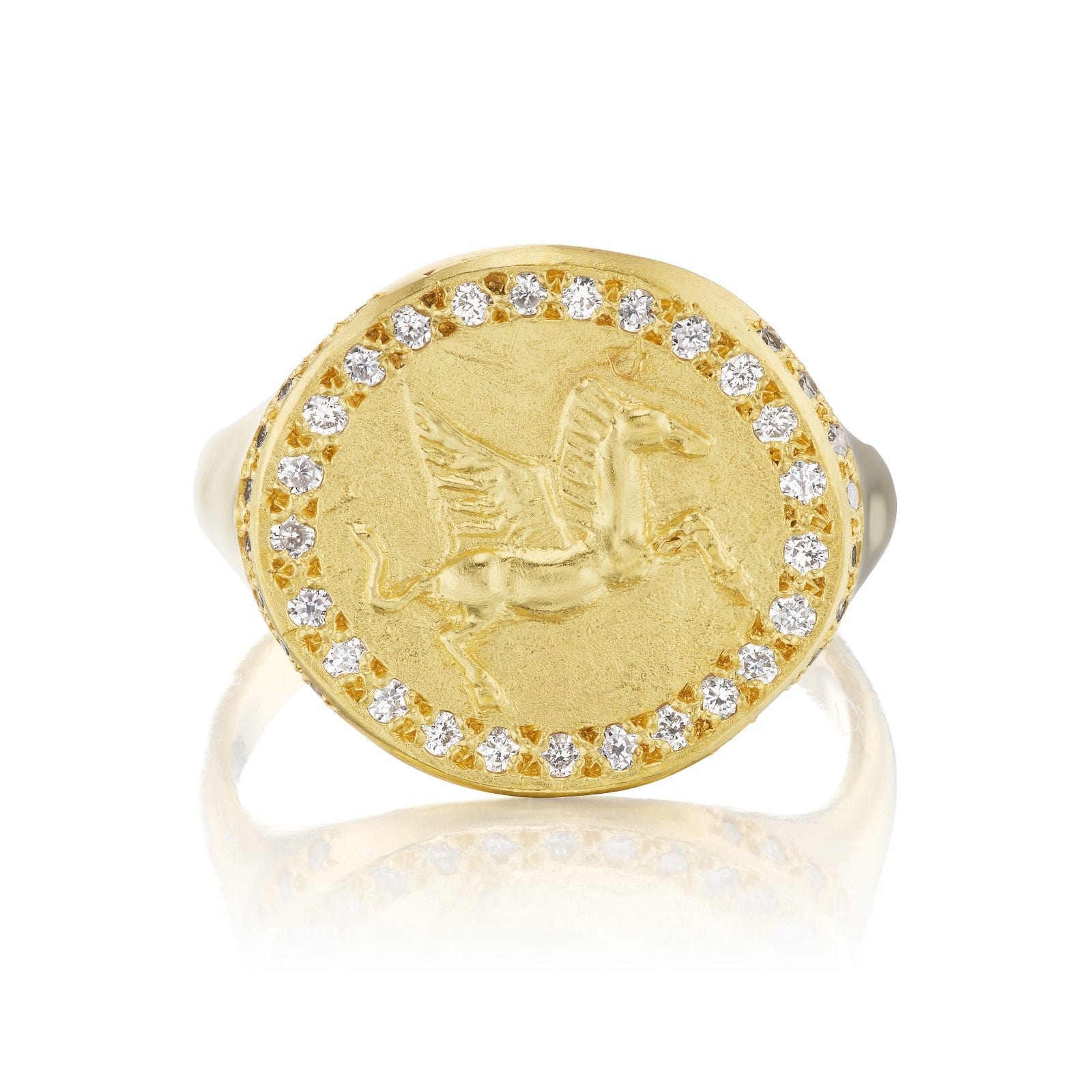 Christina Alexiou 18K Yellow Gold Diamond Pegasus Ring
