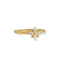 Petite Modern Renaissance Pyramid Ring 18K Yellow Gold with Diamonds, 6.2mm