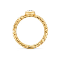 Petite Cable Ring 18K Yellow Gold with Center Diamond, 2.8mm
